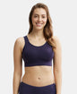 Jockey JW12 Women's Wirefree Padded Tencel Lyocell Elastane Full Coverage Lounge Bra with StayFresh Properties and Removable Pads.