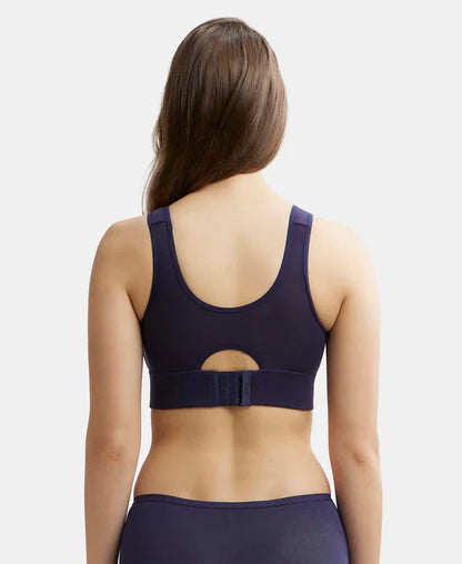 Jockey JW12 Women's Wirefree Padded Tencel Lyocell Elastane Full Coverage Lounge Bra with StayFresh Properties and Removable Pads.