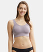 Jockey JW12 Women's Wirefree Padded Tencel Lyocell Elastane Full Coverage Lounge Bra with StayFresh Properties and Removable Pads.