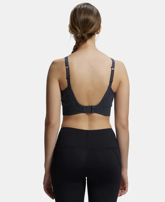 Jockey MI17 Women's Wirefree Padded Recycled Polyester Racer Back Styling Sports Bra with StayFresh Treatment.