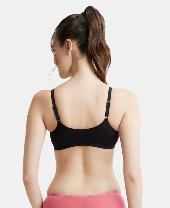 Jockey MJ20 Women's Wirefree Padded Cotton Elastane Full Coverage Slip-On Beginners Bra