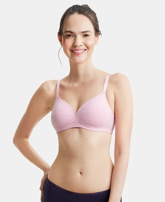 Jockey MJ20 Women's Wirefree Padded Cotton Elastane Full Coverage Slip-On Beginners Bra