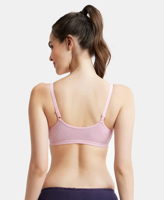 Jockey MJ20 Women's Wirefree Padded Cotton Elastane Full Coverage Slip-On Beginners Bra