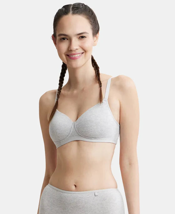 Jockey MJ20 Women's Wirefree Padded Cotton Elastane Full Coverage Slip-On Beginners Bra