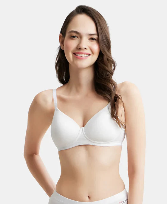 Jockey MJ20 Women's Wirefree Padded Cotton Elastane Full Coverage Slip-On Beginners Bra