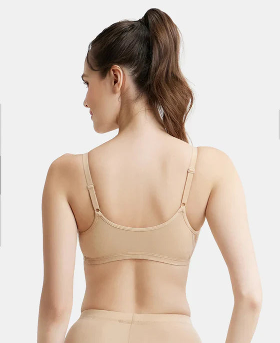 Jockey MJ20 Women's Wirefree Padded Cotton Elastane Full Coverage Slip-On Beginners Bra
