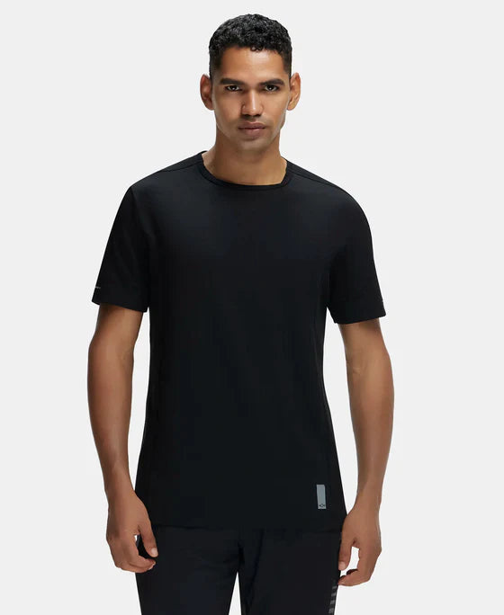 Jockey MV01 Men's Super Combed Cotton Blend Solid Round Neck Half Sleeve T-Shirt with Breathable Mesh