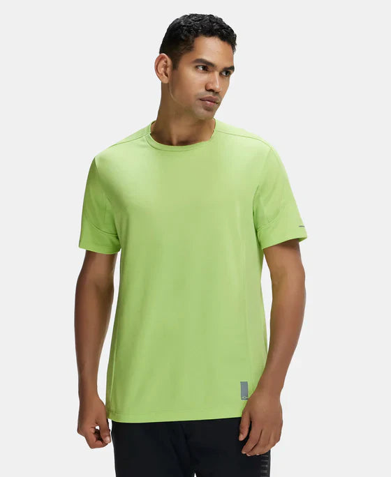 Jockey MV01 Men's Super Combed Cotton Blend Solid Round Neck Half Sleeve T-Shirt with Breathable Mesh
