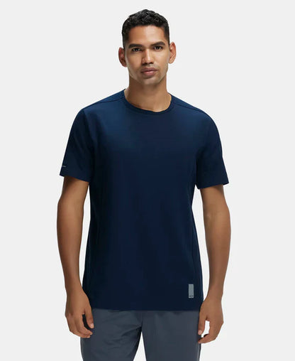 Jockey MV01 Men's Super Combed Cotton Blend Solid Round Neck Half Sleeve T-Shirt with Breathable Mesh
