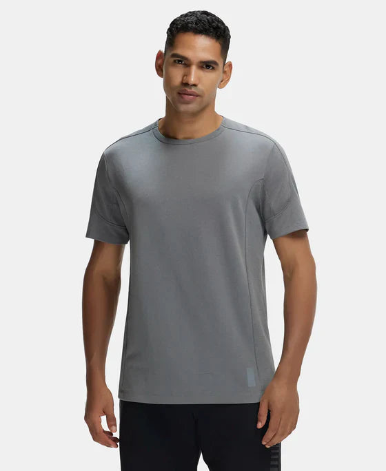 Jockey MV01 Men's Super Combed Cotton Blend Solid Round Neck Half Sleeve T-Shirt with Breathable Mesh