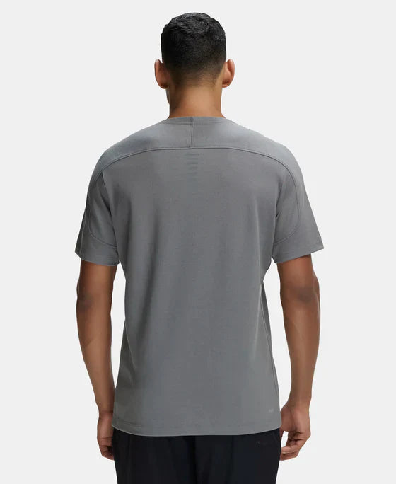 Jockey MV01 Men's Super Combed Cotton Blend Solid Round Neck Half Sleeve T-Shirt with Breathable Mesh