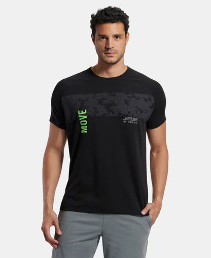 Jockey MV02  Men's Super Combed Cotton Blend Graphic Printed Round Neck Half Sleeve T-Shirt with Stay Fresh Treatment