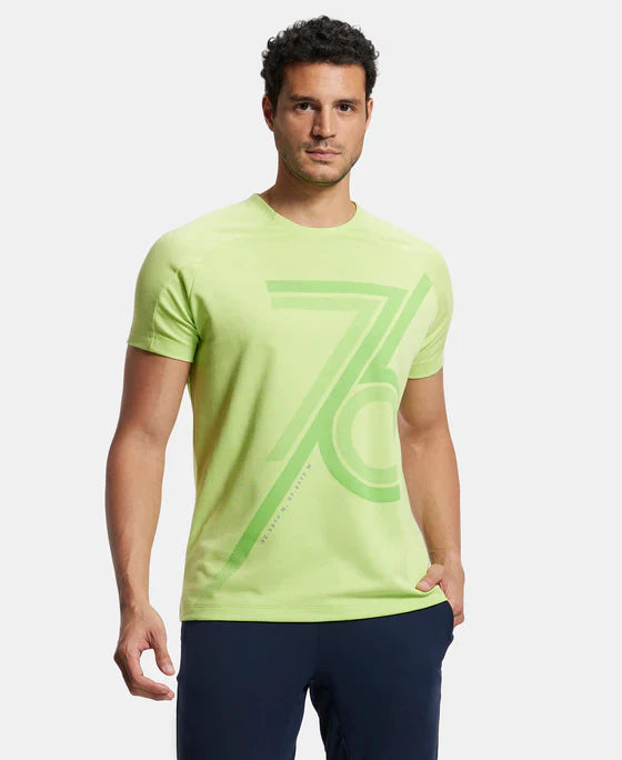 Jockey MV02  Men's Super Combed Cotton Blend Graphic Printed Round Neck Half Sleeve T-Shirt with Stay Fresh Treatment