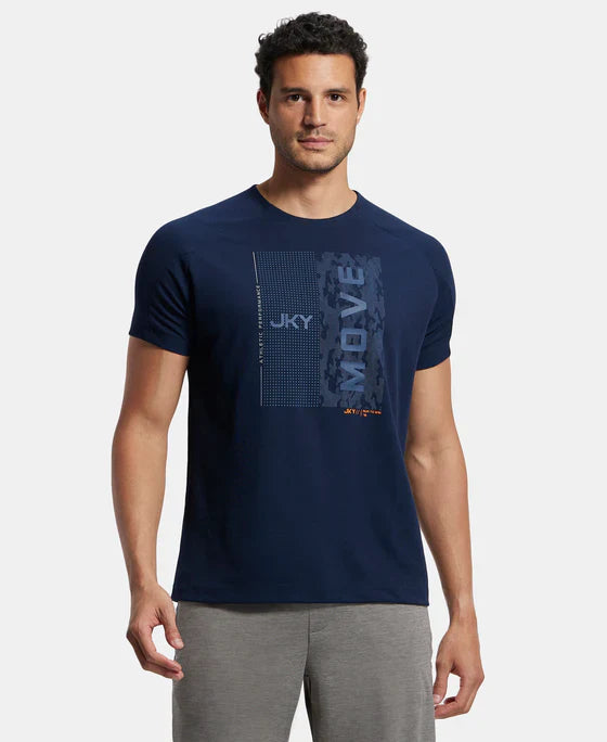 Jockey MV02  Men's Super Combed Cotton Blend Graphic Printed Round Neck Half Sleeve T-Shirt with Stay Fresh Treatment