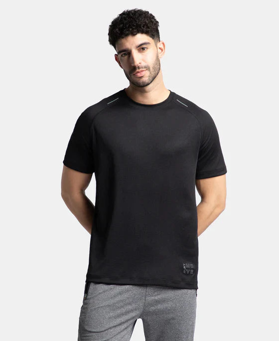 Jockey MV16 Men's Lightweight Microfiber Solid Round Neck Half Sleeve T-Shirt with Breathable Mesh