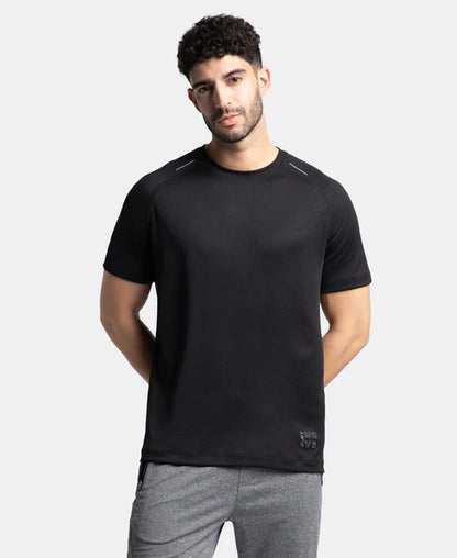 Jockey MV16 Men's Lightweight Microfiber Solid Round Neck Half Sleeve T-Shirt with Breathable Mesh