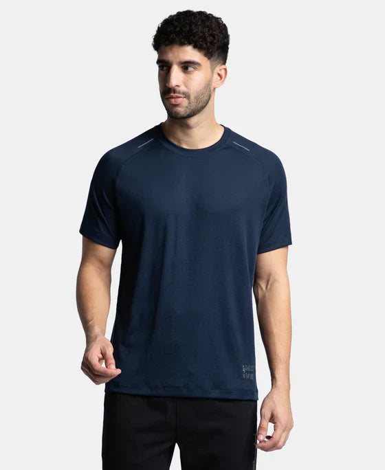 Jockey MV16 Men's Lightweight Microfiber Solid Round Neck Half Sleeve T-Shirt with Breathable Mesh