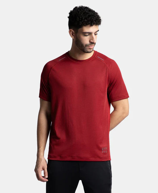 Jockey MV16 Men's Lightweight Microfiber Solid Round Neck Half Sleeve T-Shirt with Breathable Mesh