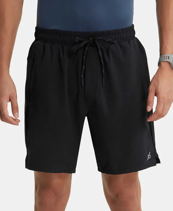 Jockey MV20 Men's Recycled Microfiber Elastane Stretch Straight Fit Solid Shorts with StayFresh Treatment