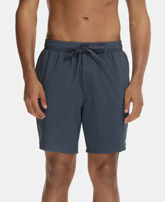 Jockey MV20 Men's Recycled Microfiber Elastane Stretch Straight Fit Solid Shorts with StayFresh Treatment