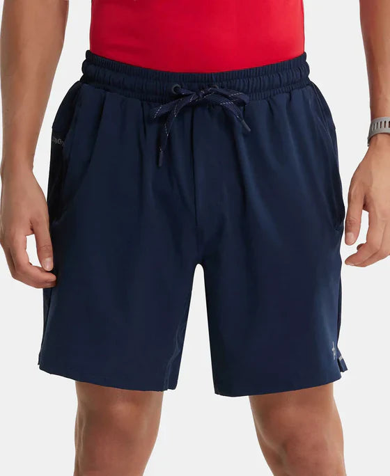 Jockey MV20 Men's Recycled Microfiber Elastane Stretch Straight Fit Solid Shorts with StayFresh Treatment