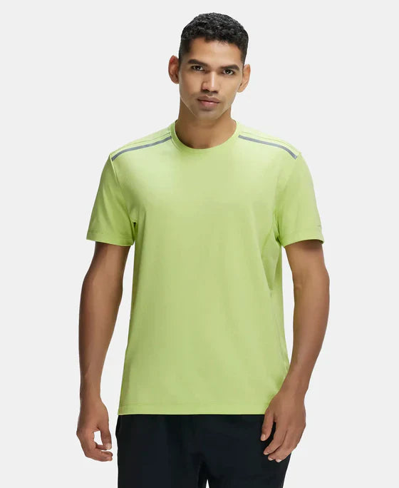 Jockey MV35 Men's Recycled Microfiber Elastane Stretch Half Sleeve Round Neck T-Shirt with Breathable Mesh