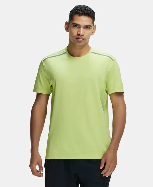 Jockey MV35 Men's Recycled Microfiber Elastane Stretch Half Sleeve Round Neck T-Shirt with Breathable Mesh
