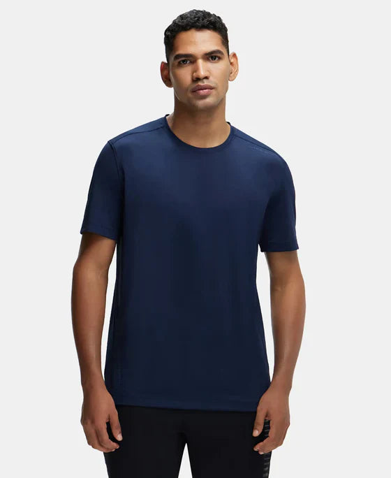 Jockey MV37 Men's Recycled Microfiber Elastane Stretch Fabric Round Neck Half Sleeve Breathable Mesh T-Shirt