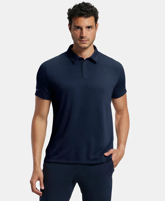 Jockey MV41 Men's Recycled Microfiber Elastane Stretch Half Sleeve Polo T-Shirt with Breathable Mesh