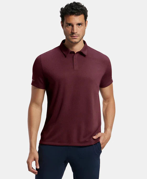 Jockey MV41 Men's Recycled Microfiber Elastane Stretch Half Sleeve Polo T-Shirt with Breathable Mesh
