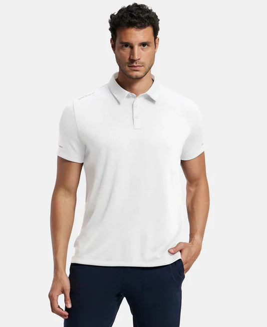 Jockey MV41 Men's Recycled Microfiber Elastane Stretch Half Sleeve Polo T-Shirt with Breathable Mesh