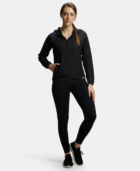 Jockey MW50 Women's Microfiber Relaxed Fit Raglan Styled Water Resistant Hoodie Jacket with StayDry Treatment
