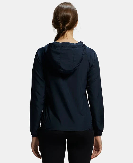 Jockey MW50 Women's Microfiber Relaxed Fit Raglan Styled Water Resistant Hoodie Jacket with StayDry Treatment