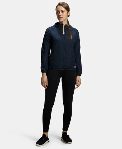 Jockey MW50 Women's Microfiber Relaxed Fit Raglan Styled Water Resistant Hoodie Jacket with StayDry Treatment