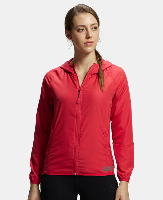 Jockey MW50 Women's Microfiber Relaxed Fit Raglan Styled Water Resistant Hoodie Jacket with StayDry Treatment