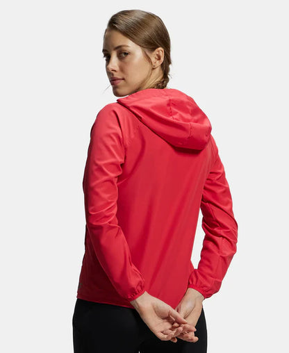 Jockey MW50 Women's Microfiber Relaxed Fit Raglan Styled Water Resistant Hoodie Jacket with StayDry Treatment