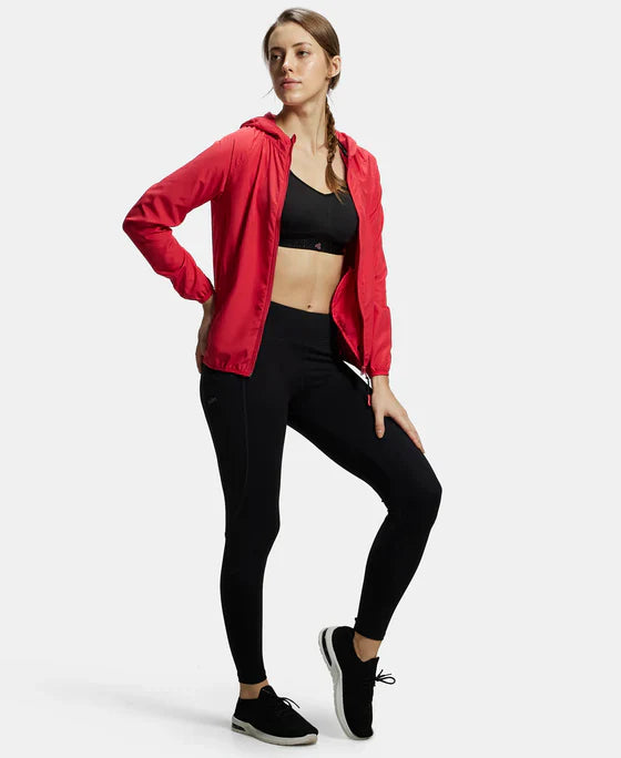 Jockey MW50 Women's Microfiber Relaxed Fit Raglan Styled Water Resistant Hoodie Jacket with StayDry Treatment
