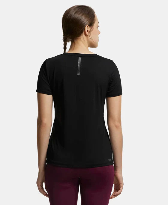 Jockey MW71 Women's Microfiber Polyester Fabric Relaxed Fit Solid Round Neck Half Sleeve T-Shirt