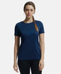 Jockey MW71 Women's Microfiber Polyester Fabric Relaxed Fit Solid Round Neck Half Sleeve T-Shirt