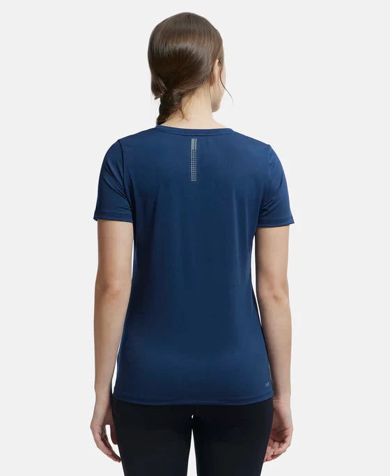 Jockey MW71 Women's Microfiber Polyester Fabric Relaxed Fit Solid Round Neck Half Sleeve T-Shirt