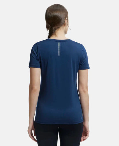 Jockey MW71 Women's Microfiber Polyester Fabric Relaxed Fit Solid Round Neck Half Sleeve T-Shirt