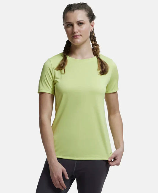 Jockey MW71 Women's Microfiber Polyester Fabric Relaxed Fit Solid Round Neck Half Sleeve T-Shirt