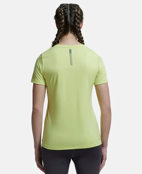 Jockey MW71 Women's Microfiber Polyester Fabric Relaxed Fit Solid Round Neck Half Sleeve T-Shirt