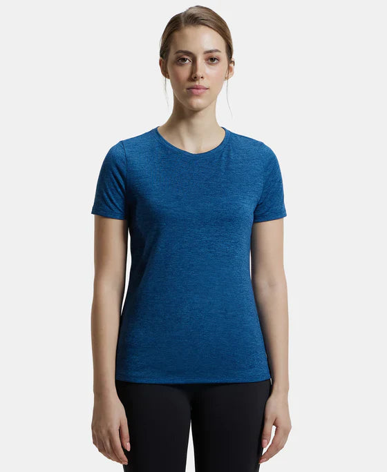Jockey MW71 Women's Microfiber Polyester Fabric Relaxed Fit Solid Round Neck Half Sleeve T-Shirt