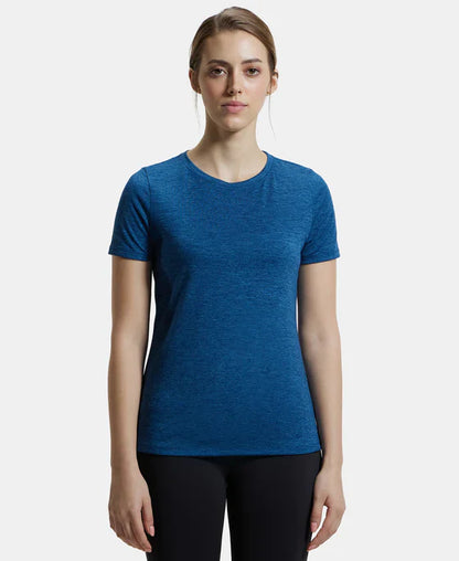 Jockey MW71 Women's Microfiber Polyester Fabric Relaxed Fit Solid Round Neck Half Sleeve T-Shirt