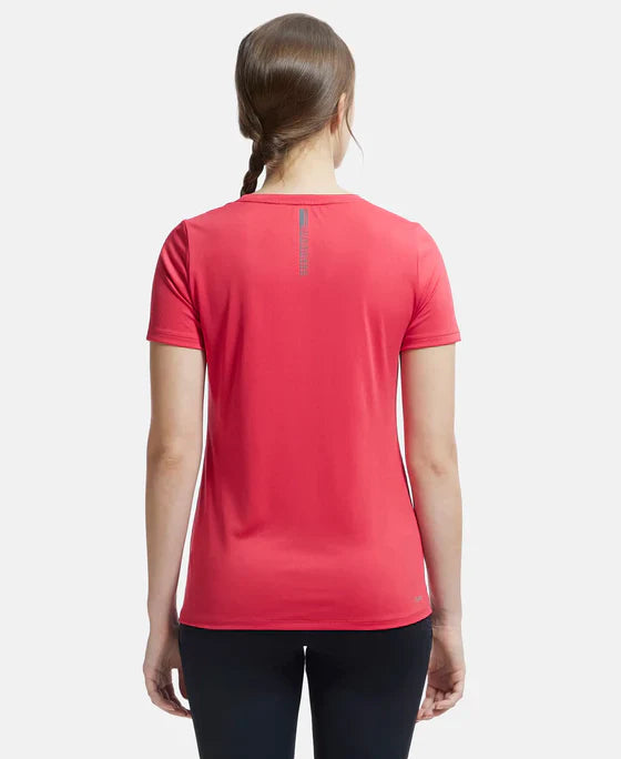 Jockey MW71 Women's Microfiber Polyester Fabric Relaxed Fit Solid Round Neck Half Sleeve T-Shirt