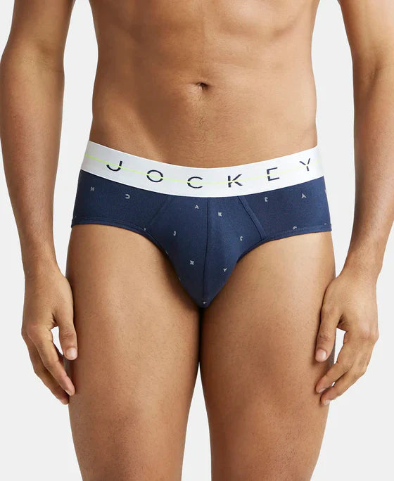 Jockey NY01 Super Combed Cotton Elastane Stretch Printed Brief with Ultrasoft Waistband