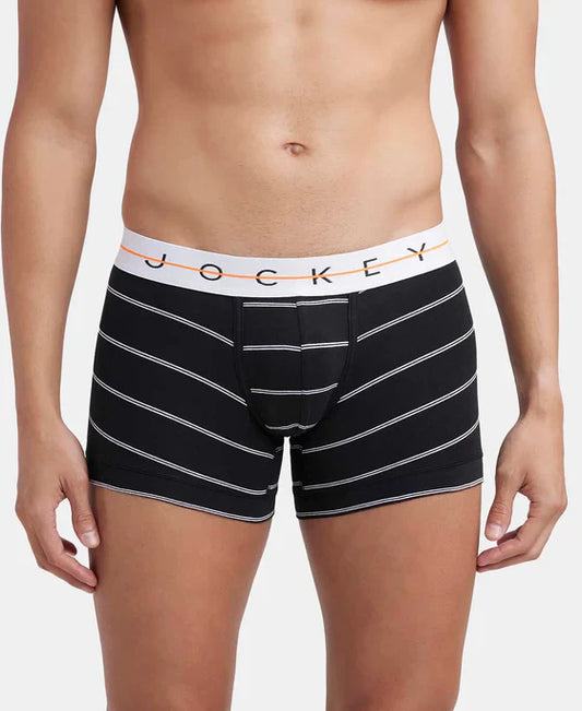 Jockey NY02 Men's Super Combed Cotton Elastane Printed Trunk with Ultrasoft Waistband