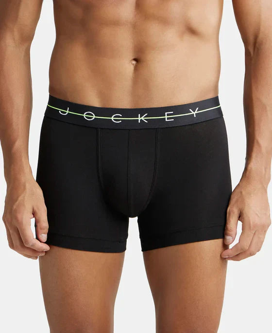 Jockey US07 Super Combed Cotton Elastane Stretch Solid Trunk With Ultrasoft Waistband (Pack Of 2)