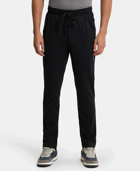 Jockey SP27 Men's Super Combed Cotton Rich Slim Fit Trackpants with Zipper Pockets and StayFresh Treatment